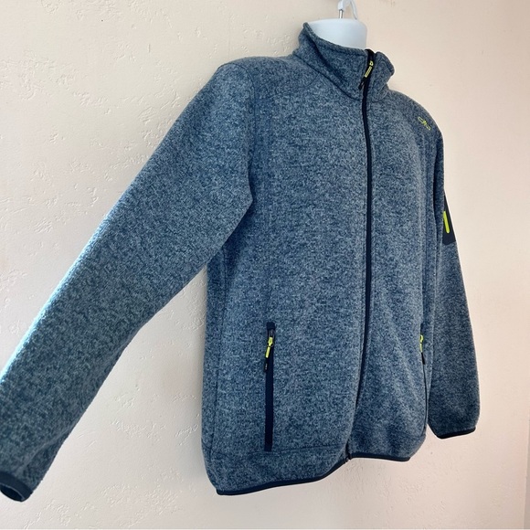 CMP Men’s Knit-Tech Fleece Jacket Heather Blue Size L Outdoor Gorpcore Italy - Picture 4 of 13